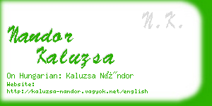nandor kaluzsa business card